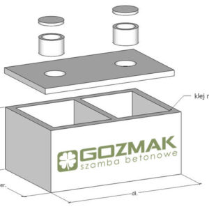 szambo betonowe dwukomorowe 5m3 rysunek